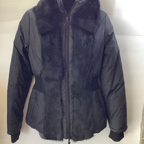 - Buffalo winter coat black rabbit real fur medium - Picture 4 of 5